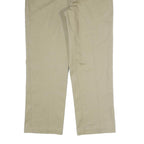 DICKIES Mens Cotton Blend Beige Regular Straight Trousers W40 L30 Workwear Zip