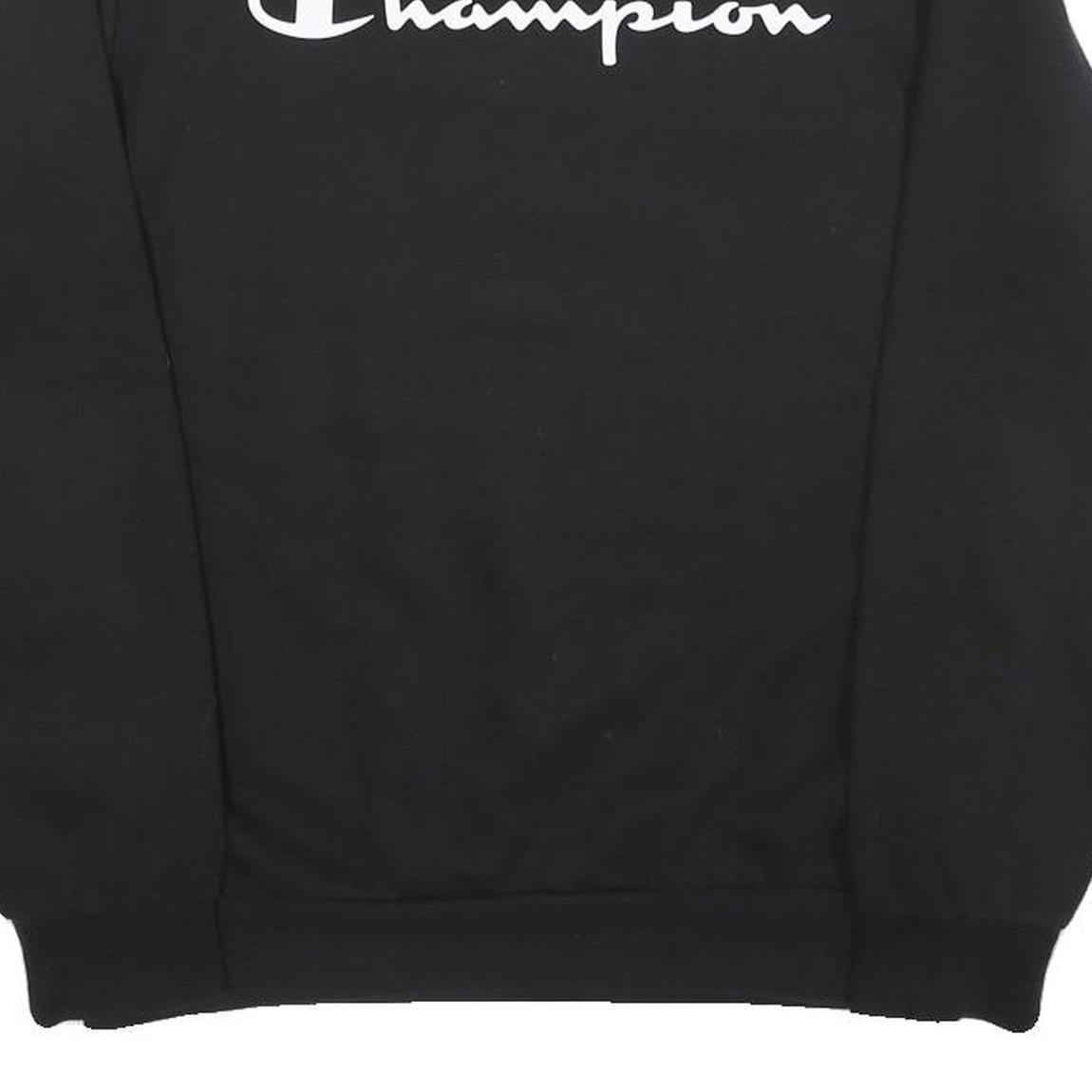 CHAMPION Boys Black Crew Neck 13-14Y Cotton Sweatshirt
