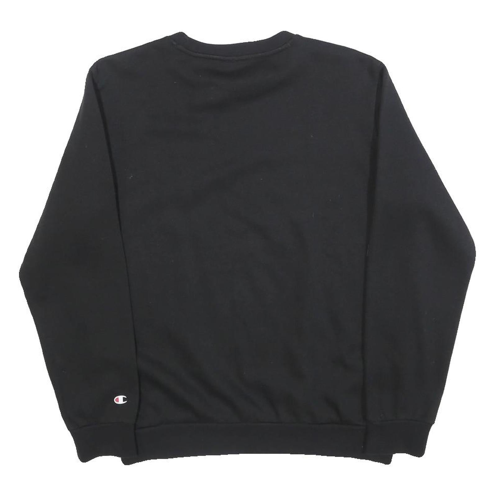 CHAMPION Boys Black Crew Neck 13-14Y Cotton Sweatshirt