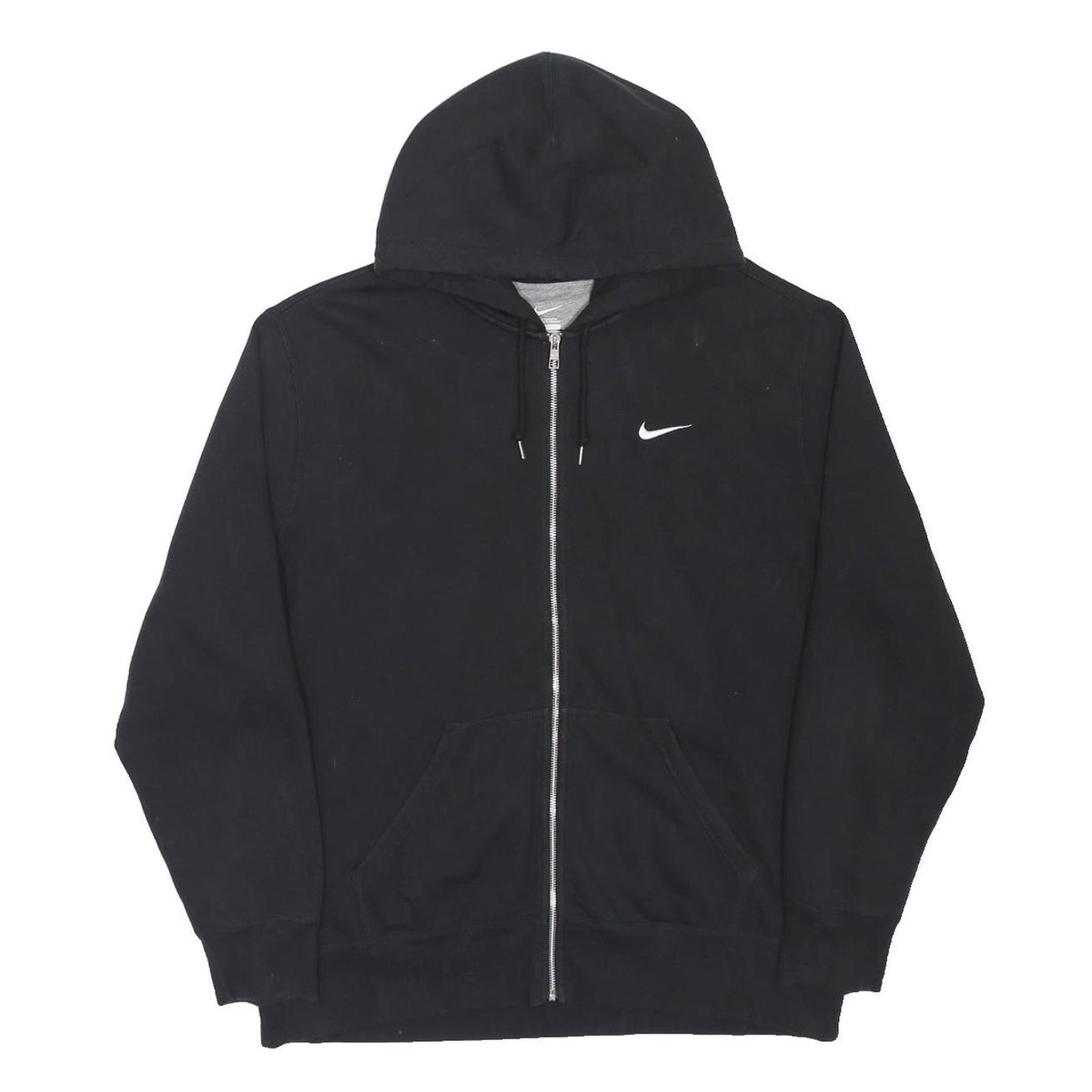 NIKE Mens Black Full Zip Hoodie XL Cotton Blend Casual Sportswear Sweatshirt