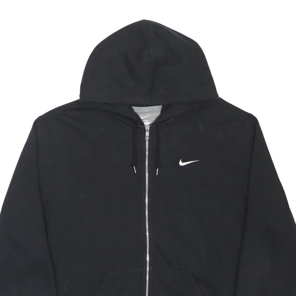 NIKE Mens Black Full Zip Hoodie XL Cotton Blend Casual Sportswear Sweatshirt