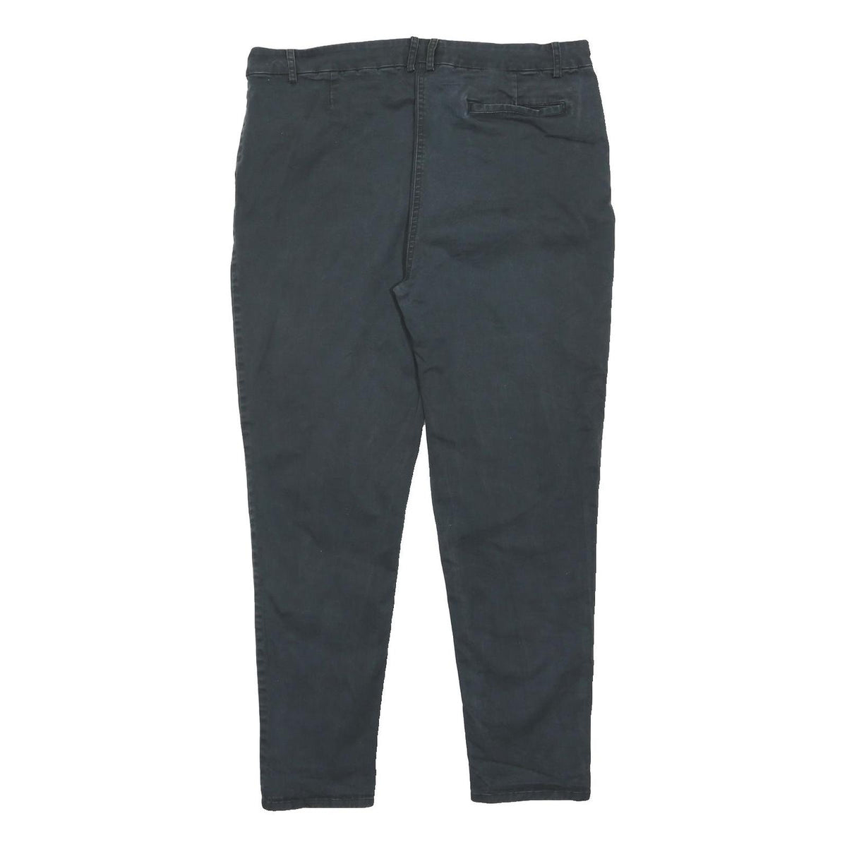 LAURA ASHLEY Womens Regular Fit Black Cotton Blend Zip Trousers W35 L28 Stylish
