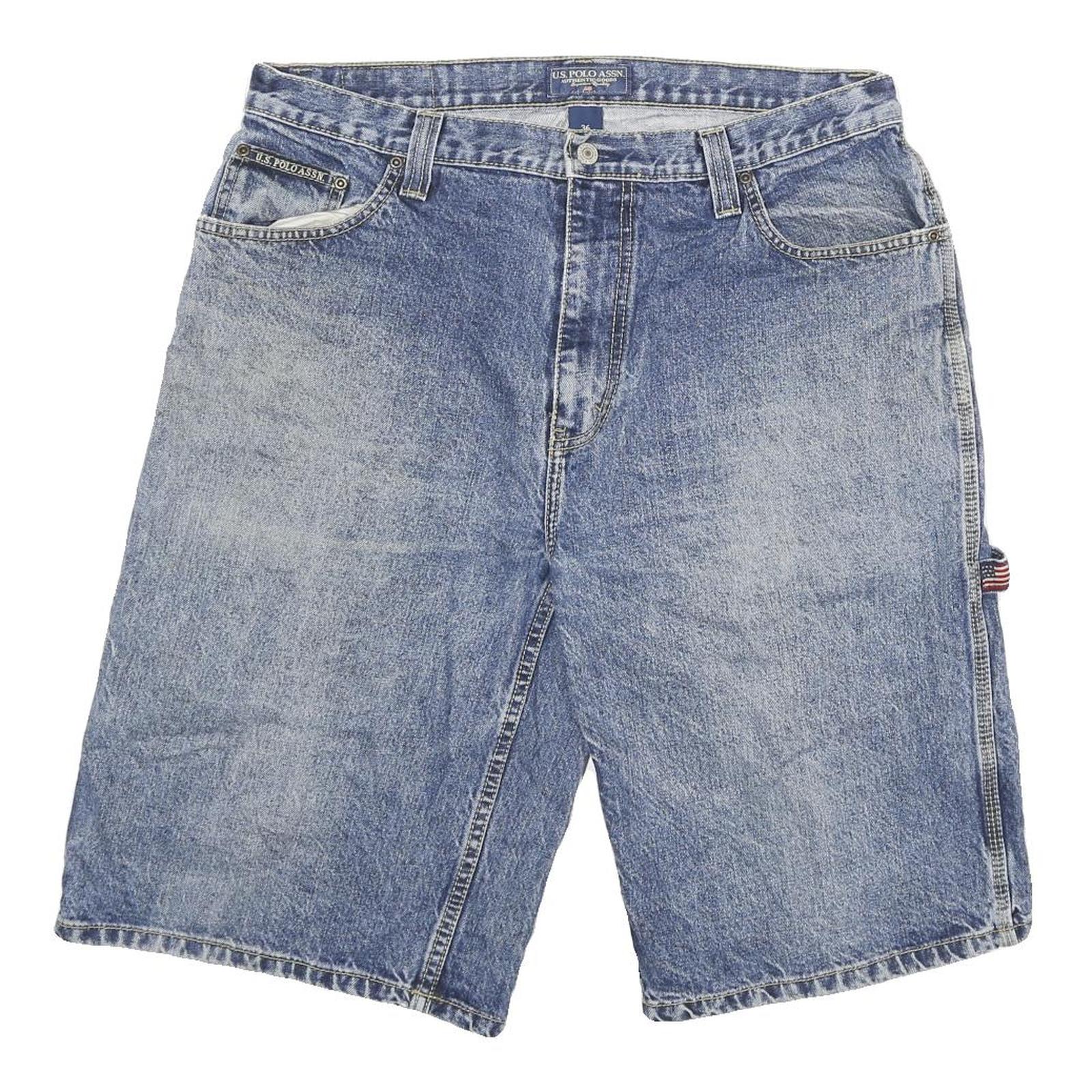 U.S. POLO ASSN Mens Denim Blue Casual Shorts 2XL W36 Cotton Blend