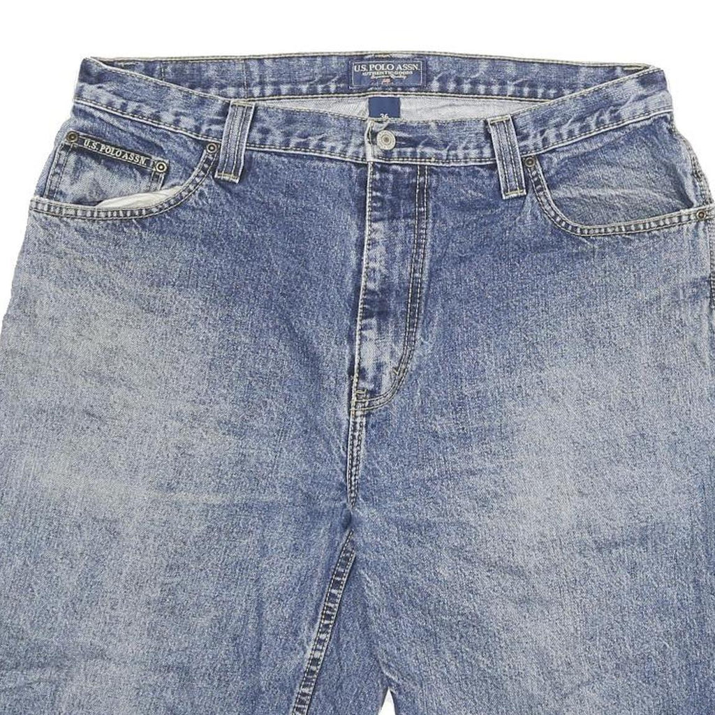 U.S. POLO ASSN Mens Denim Blue Casual Shorts 2XL W36 Cotton Blend