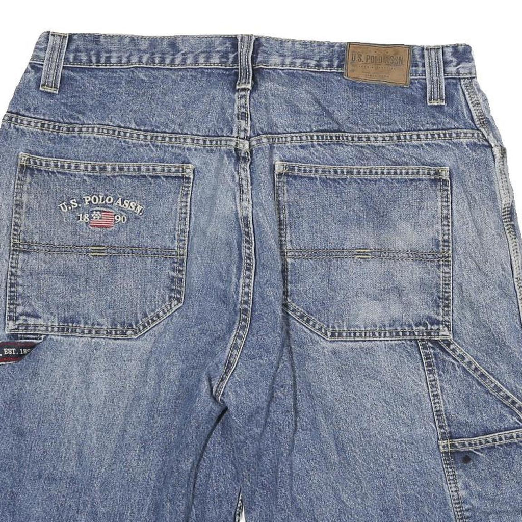 U.S. POLO ASSN Mens Denim Blue Casual Shorts 2XL W36 Cotton Blend