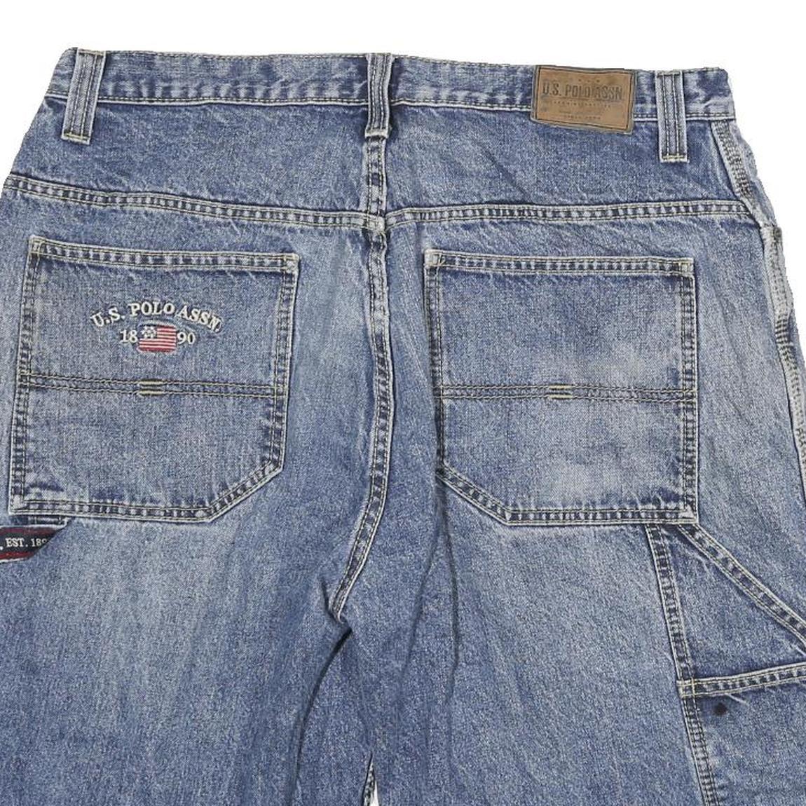 U.S. POLO ASSN Mens Denim Blue Casual Shorts 2XL W36 Cotton Blend