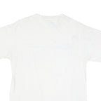 CHAMPION Mens White Blue Logo T-Shirt M Short Sleeve Crew Neck Cotton Blend