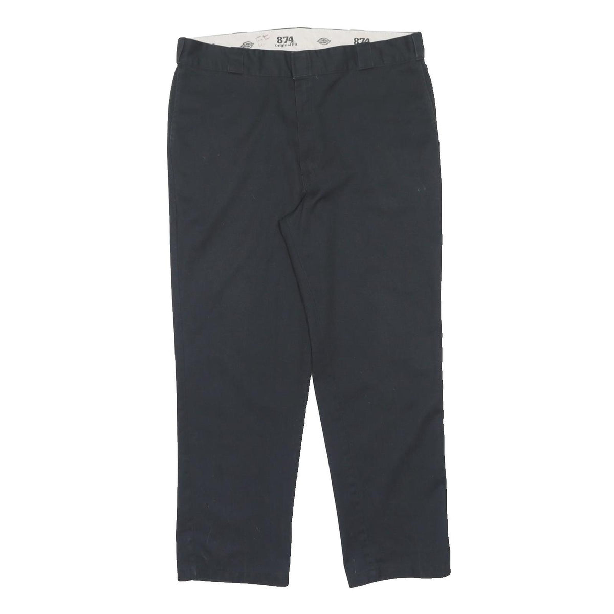DICKIES Mens Regular Fit Black Polyester Blend Trousers W40 L32 Workwear Zip