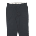 DICKIES Mens Regular Fit Black Polyester Blend Trousers W40 L32 Workwear Zip