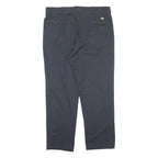 DICKIES Mens Regular Fit Black Polyester Blend Trousers W40 L32 Workwear Zip