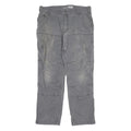 CARHARTT Mens Cotton Grey Relaxed Straight Trousers W34 L30 Workwear