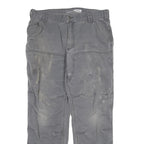 CARHARTT Mens Cotton Grey Relaxed Straight Trousers W34 L30 Workwear