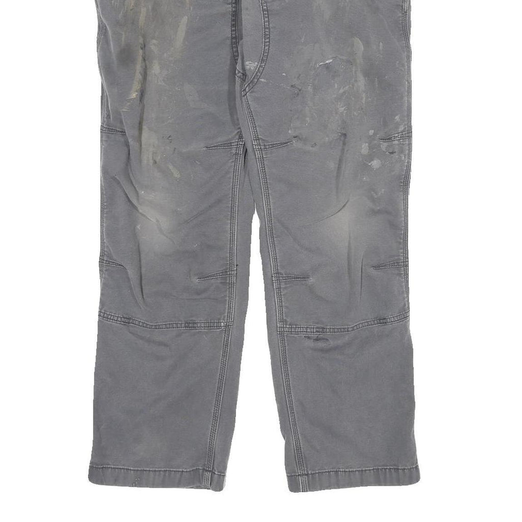 CARHARTT Mens Cotton Grey Relaxed Straight Trousers W34 L30 Workwear