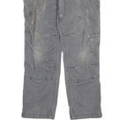 CARHARTT Mens Cotton Grey Relaxed Straight Trousers W34 L30 Workwear