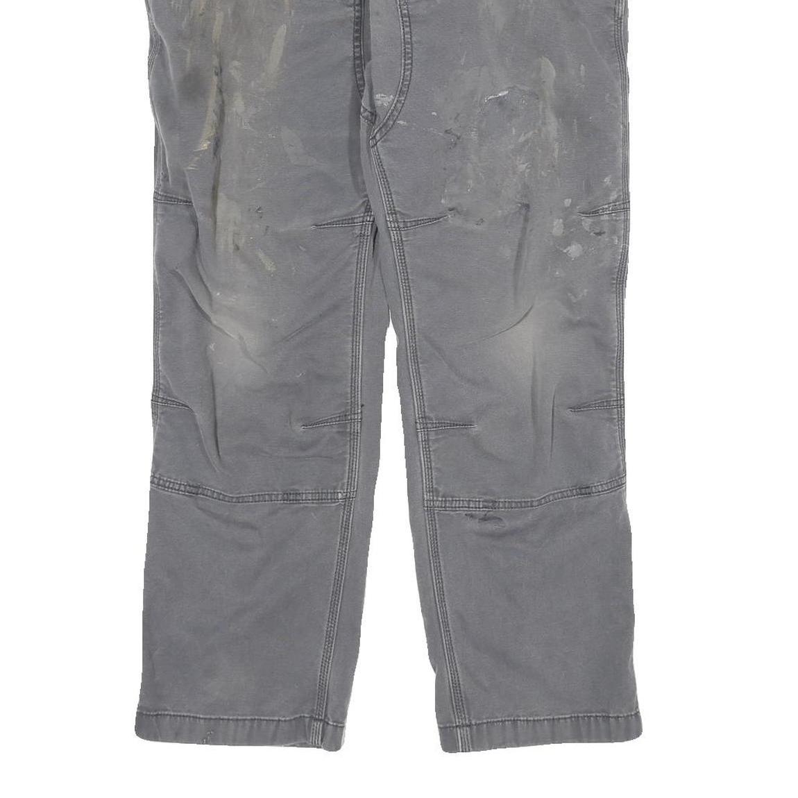 CARHARTT Mens Cotton Grey Relaxed Straight Trousers W34 L30 Workwear