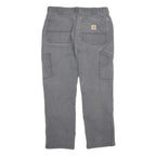 CARHARTT Mens Cotton Grey Relaxed Straight Trousers W34 L30 Workwear