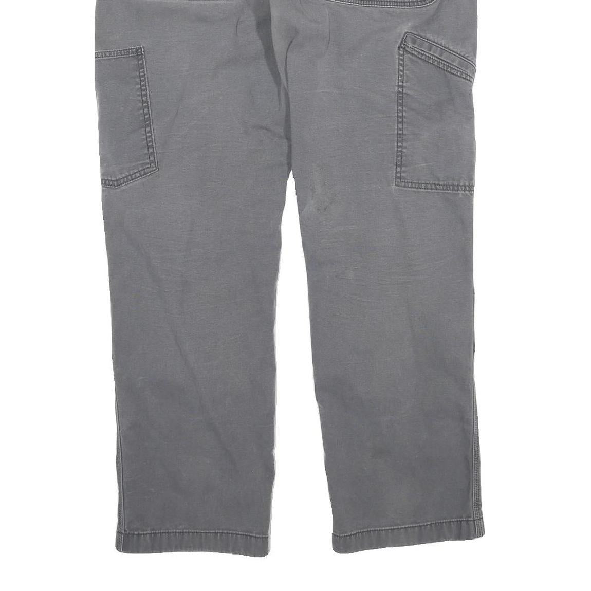 CARHARTT Mens Cotton Grey Relaxed Straight Trousers W34 L30 Workwear
