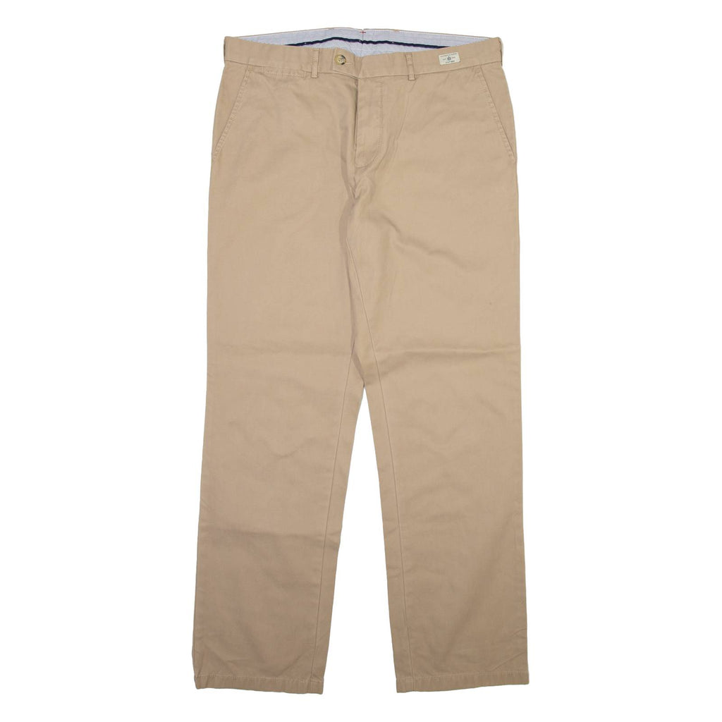 TOMMY HILFIGER Mens Velvet Trousers Beige Regular Straight W36 L32