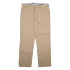TOMMY HILFIGER Mens Velvet Trousers Beige Regular Straight W36 L32