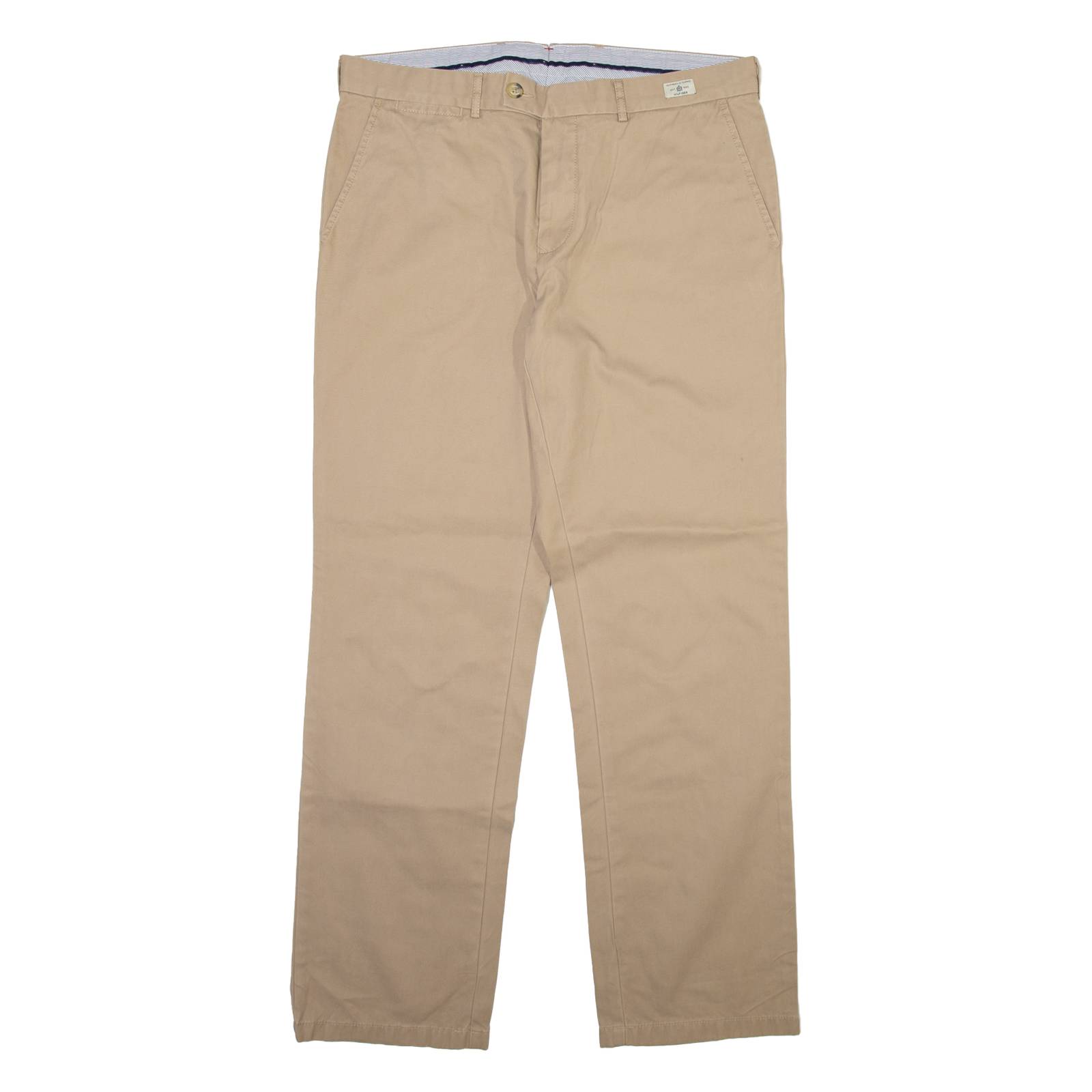 TOMMY HILFIGER Mens Velvet Trousers Beige Regular Straight W36 L32