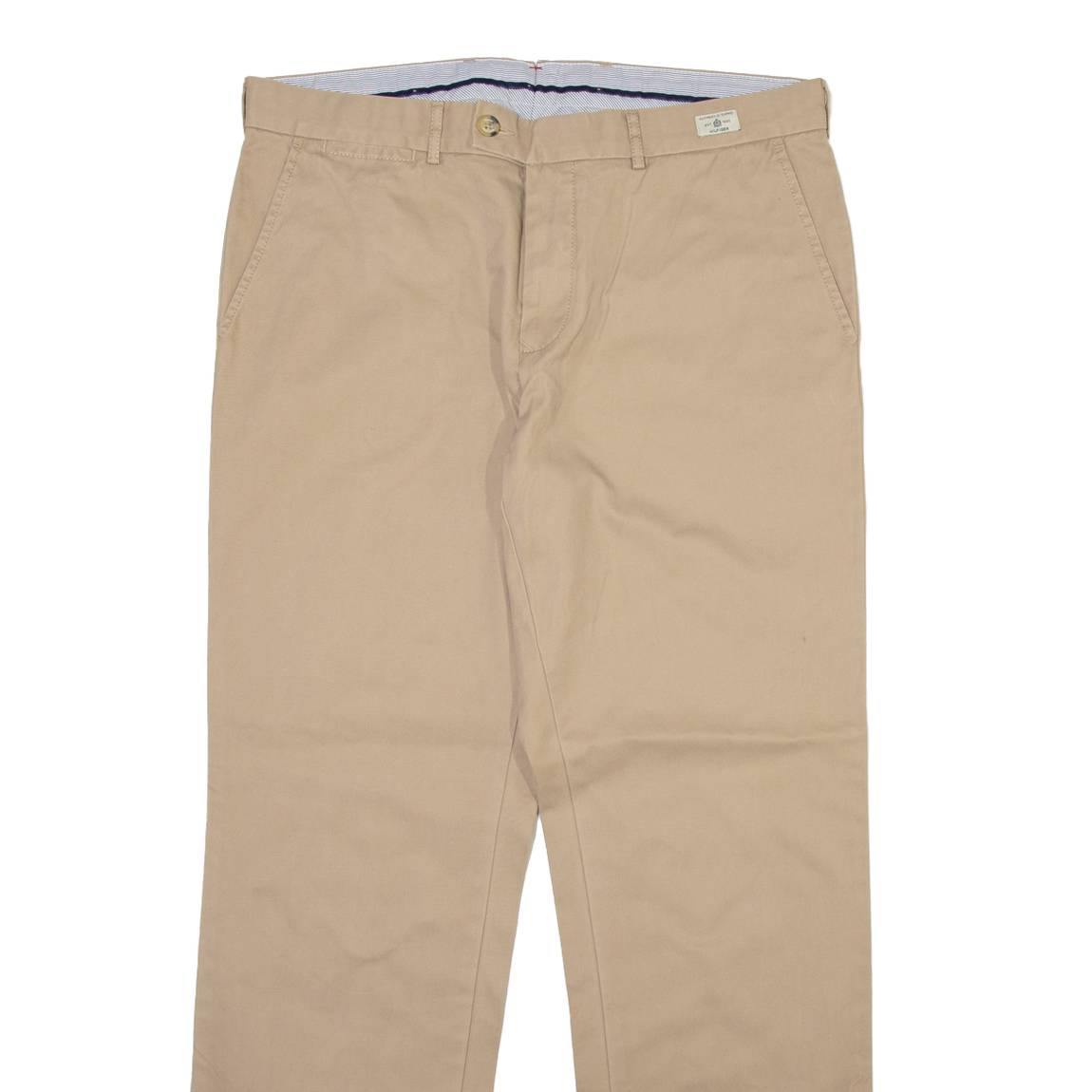 TOMMY HILFIGER Mens Velvet Trousers Beige Regular Straight W36 L32