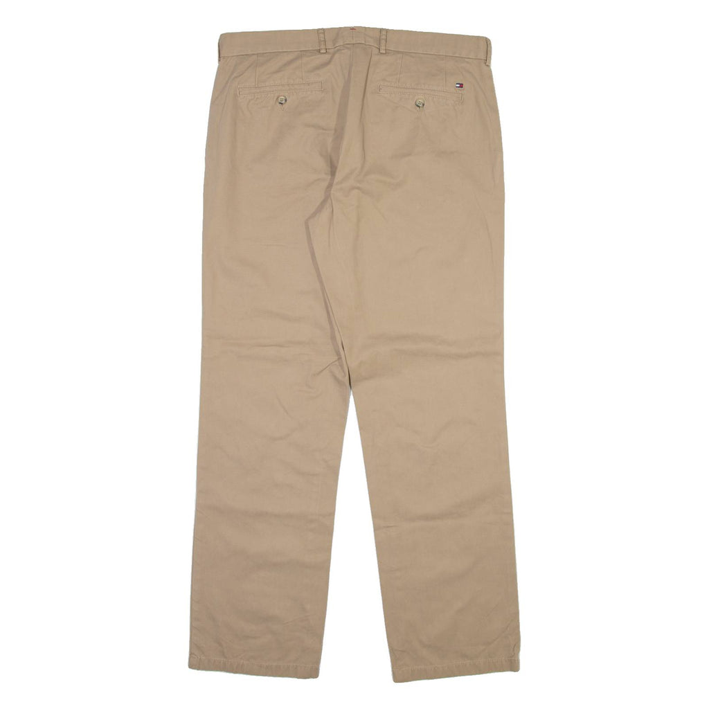 TOMMY HILFIGER Mens Velvet Trousers Beige Regular Straight W36 L32