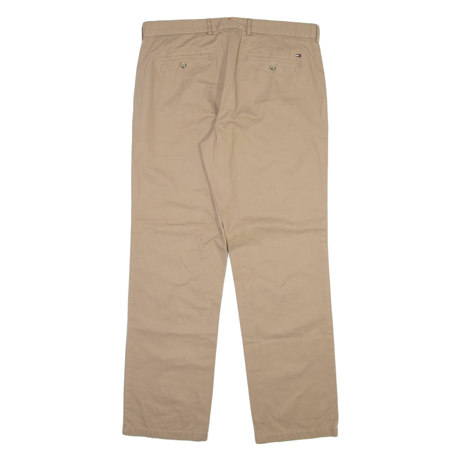 TOMMY HILFIGER Mens Velvet Trousers Beige Regular Straight W36 L32