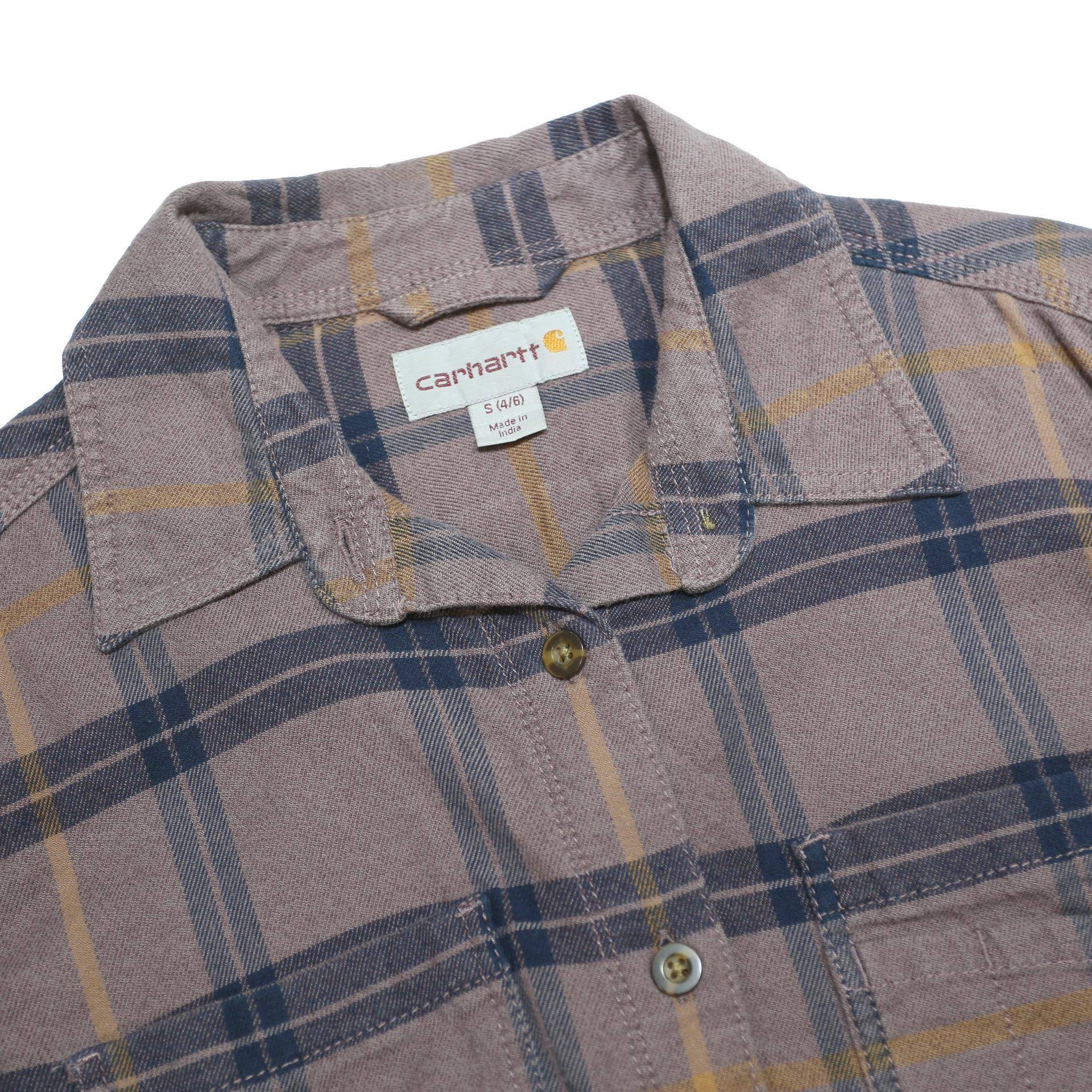 CARHARTT Womens Purple & Blue Checked Cotton Blend Shirt S Casual Workwear