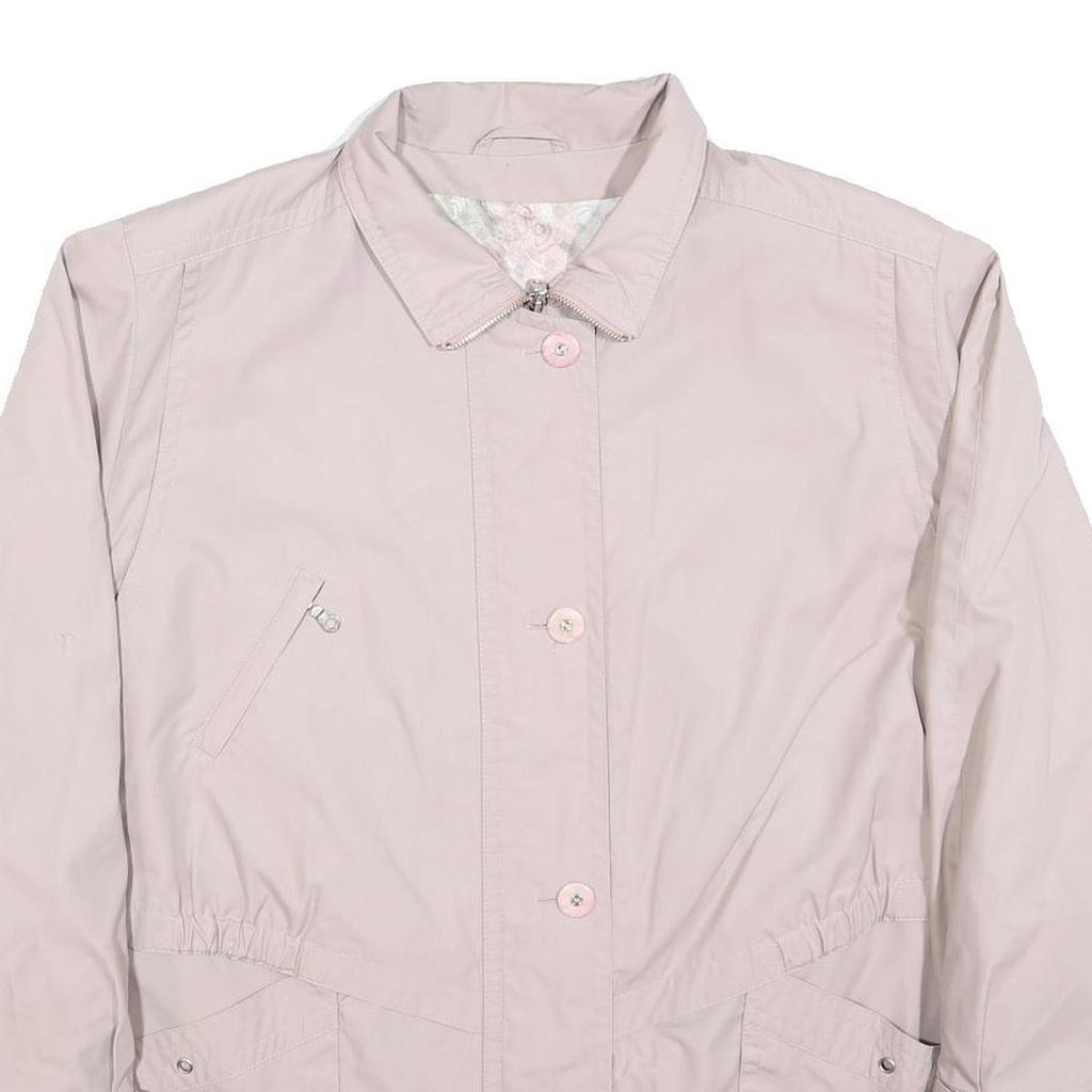 Womens Pale Pink Zip Jacket XL Polyester Plain Casual Lightweight Outerwear