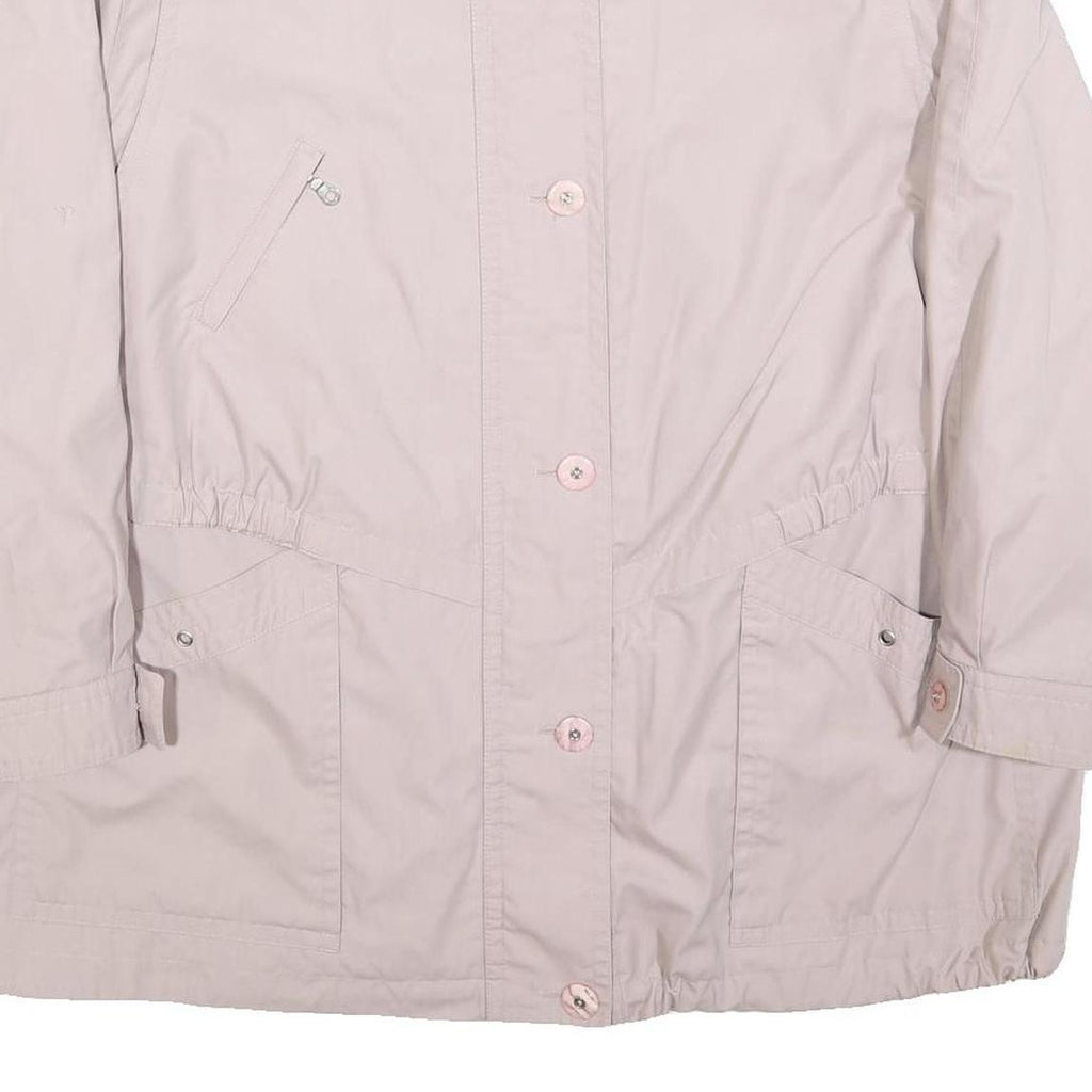 Womens Pale Pink Zip Jacket XL Polyester Plain Casual Lightweight Outerwear