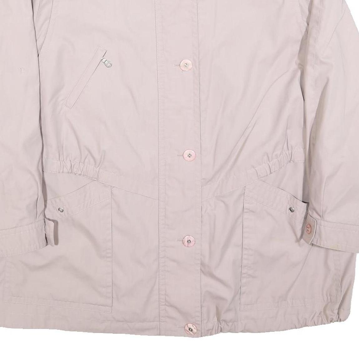 Womens Pale Pink Zip Jacket XL Polyester Plain Casual Lightweight Outerwear