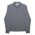 LACOSTE Mens Grey Long Sleeve Plain S Cotton Blend Polo Shirt Casual