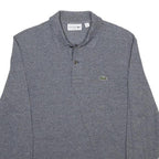 LACOSTE Mens Grey Long Sleeve Plain S Cotton Blend Polo Shirt Casual