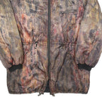 Womens Brown & Black Zip Up Patterned Jacket L Polyester Blend Outdoor Classic