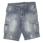 G-STAR Mens Shorts Blue Cargo Washed XL W40 Denim Cotton Blend