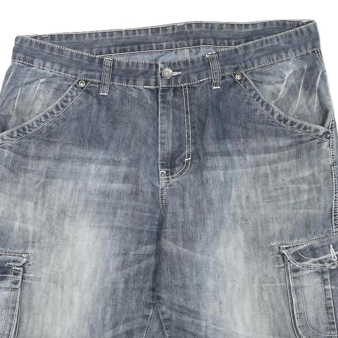 G-STAR Mens Shorts Blue Cargo Washed XL W40 Denim Cotton Blend