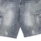 G-STAR Mens Shorts Blue Cargo Washed XL W40 Denim Cotton Blend