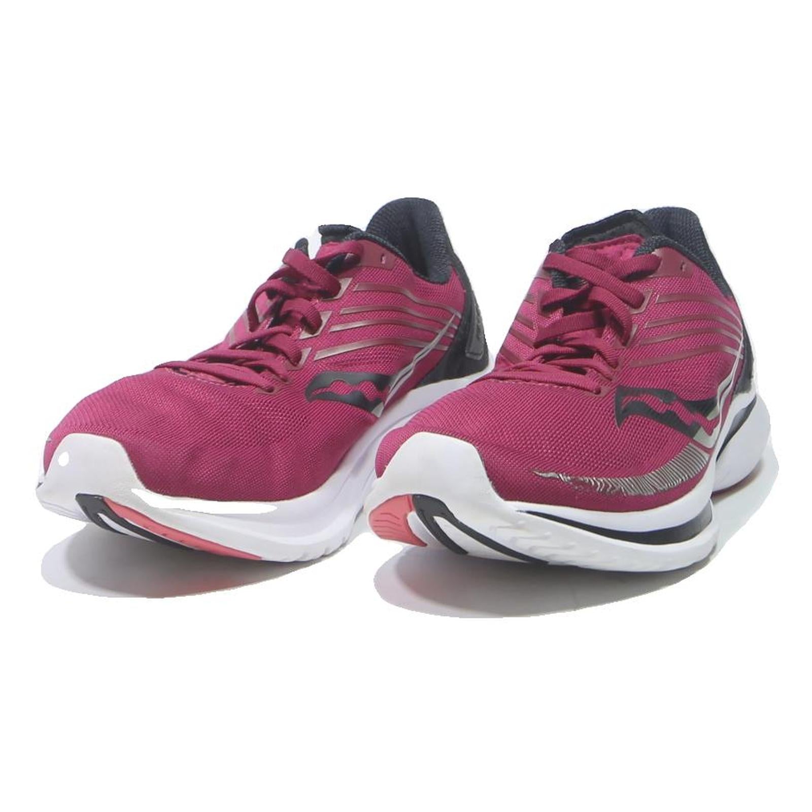 SAUCONY Shadow Original Womens Low Top Trainers Red & Black Synthetic Mesh UK