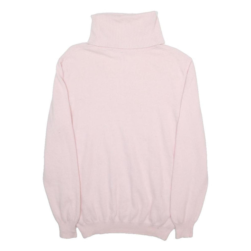 MARKS & SPENCER Womens Pink Plain Roll Neck Jumper Angora UK 12 Soft Knitwear