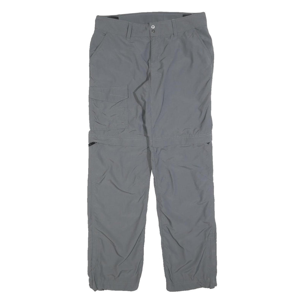 COLUMBIA Womens Polyester Grey Regular Zip Trousers W30 L30 Outdoor Hiking