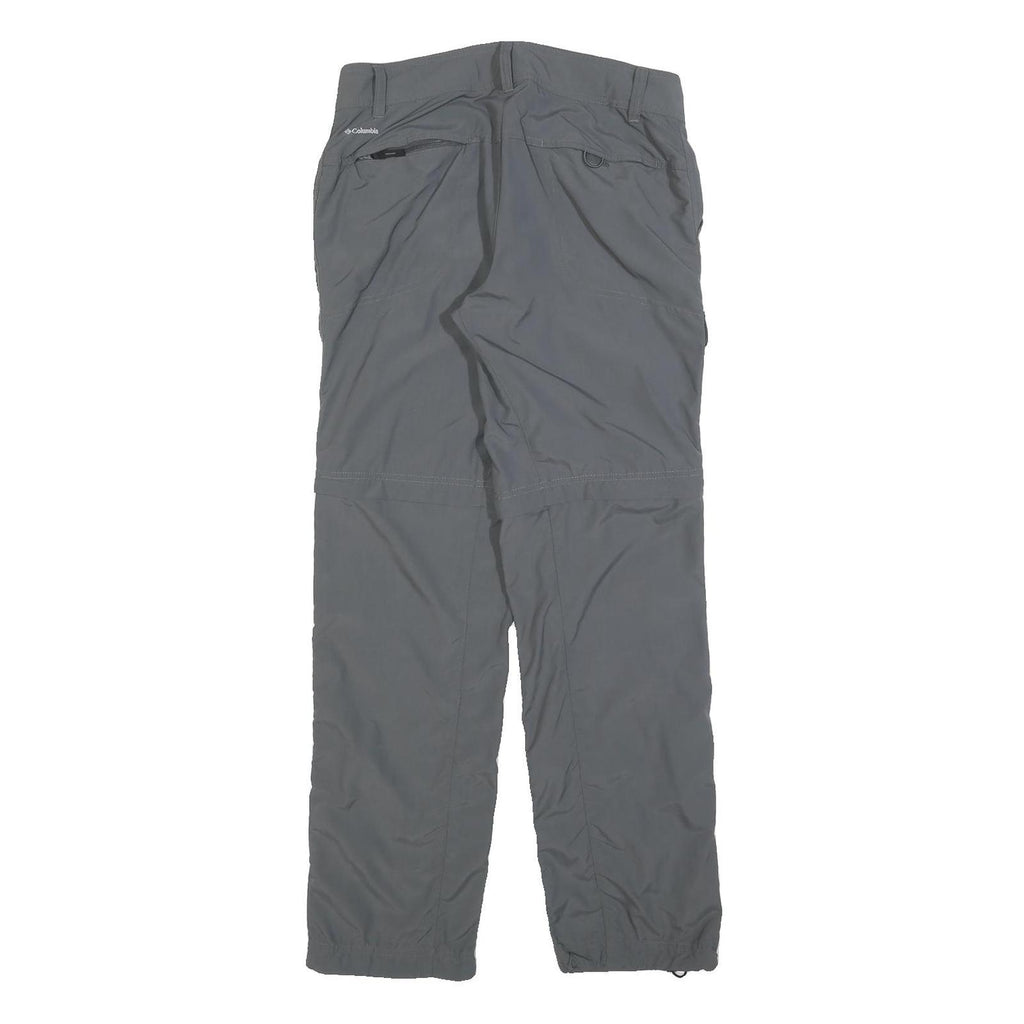COLUMBIA Womens Polyester Grey Regular Zip Trousers W30 L30 Outdoor Hiking