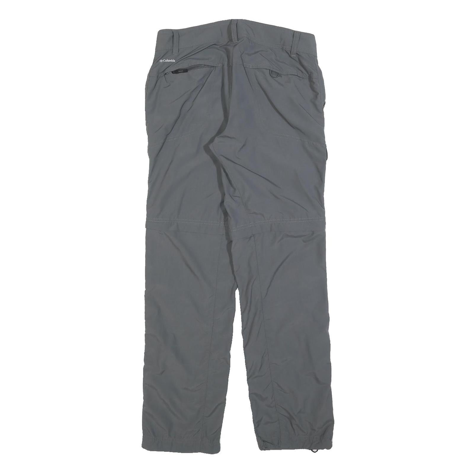 COLUMBIA Womens Polyester Grey Regular Zip Trousers W30 L30 Outdoor Hiking