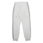 ADIDAS Mens Joggers Grey & White Slim Tapered S W26 L28 Cotton Blend Casual