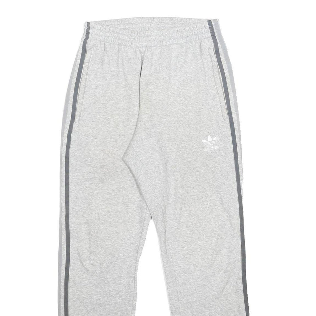 ADIDAS Mens Joggers Grey & White Slim Tapered S W26 L28 Cotton Blend Casual