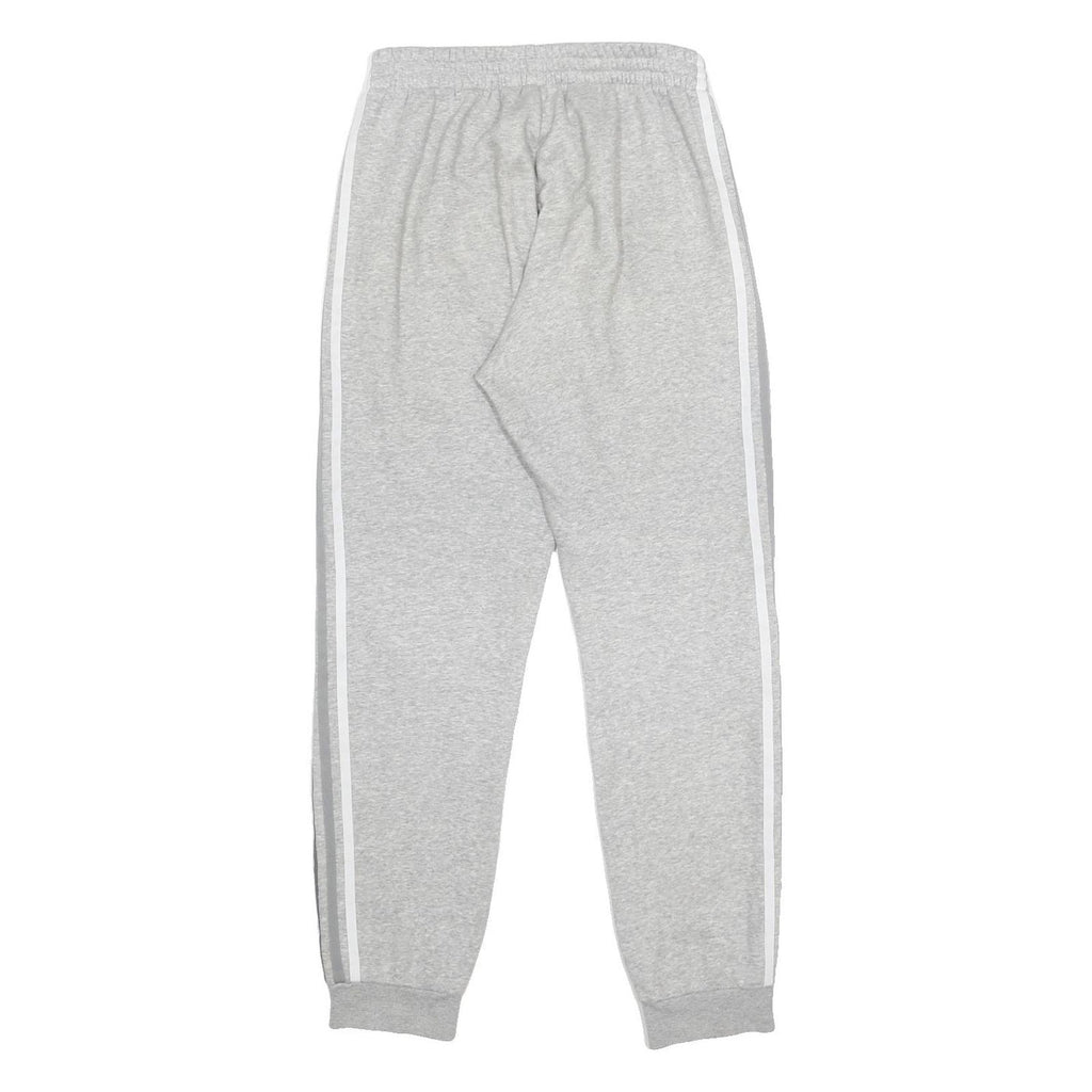 ADIDAS Mens Joggers Grey & White Slim Tapered S W26 L28 Cotton Blend Casual