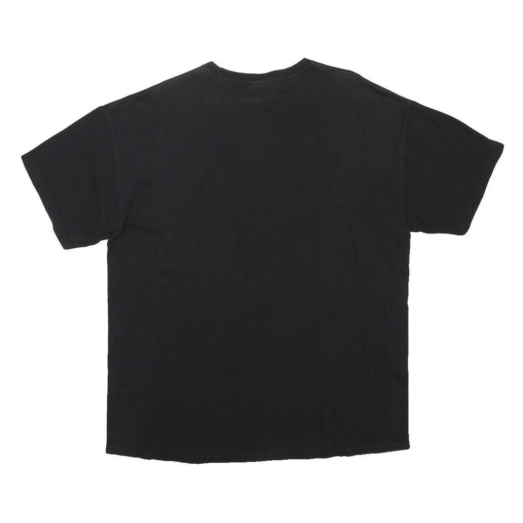 Mens Black Graphic T-Shirt XL Short Sleeve Crew Neck Rock Music Print