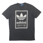 ADIDAS ORIGINALS Mens Black Graphic T-Shirt L Short Sleeve Crew Neck Logo