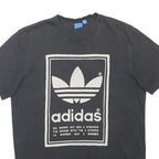 ADIDAS ORIGINALS Mens Black Graphic T-Shirt L Short Sleeve Crew Neck Logo