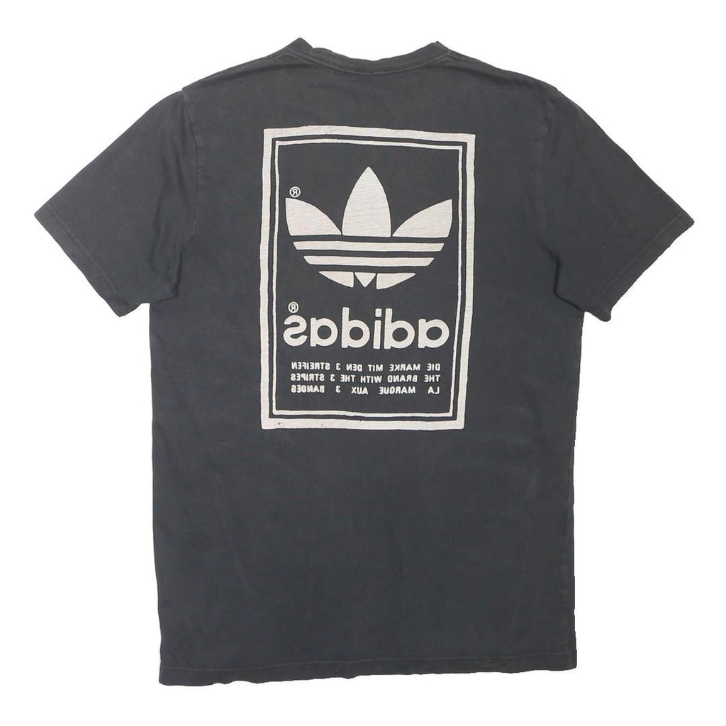 ADIDAS ORIGINALS Mens Black Graphic T-Shirt L Short Sleeve Crew Neck Logo