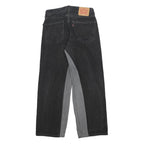 LEVI'S 505 Customised Mens Jeans Black Relaxed Straight Denim Medium W30 L30 Zip